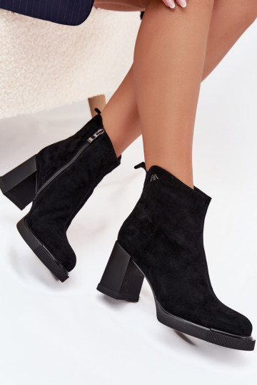 Stivaletti da donna in ecopelle scamosciata, color nero, Vinceza 91142