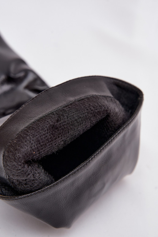 con effetto vernice stivali da donna Con tacco basso colore nero Mireva con effetto vernice stivali da donna Con tacco basso colore nero Mireva