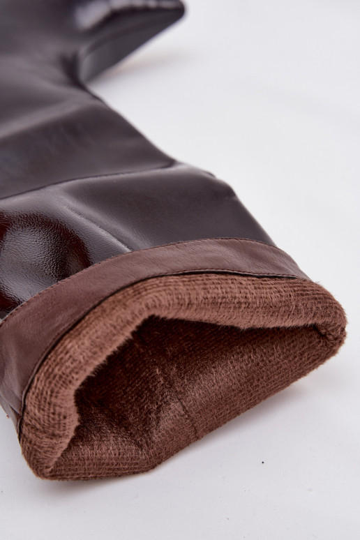 con effetto vernice stivali da donna Con tacco basso Borgogna Mireva con effetto vernice stivali da donna Con tacco basso Borgogna Mireva