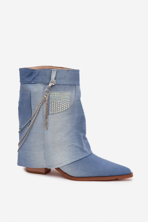 Stivali da donna con catene Deveteriale denim Ilyana