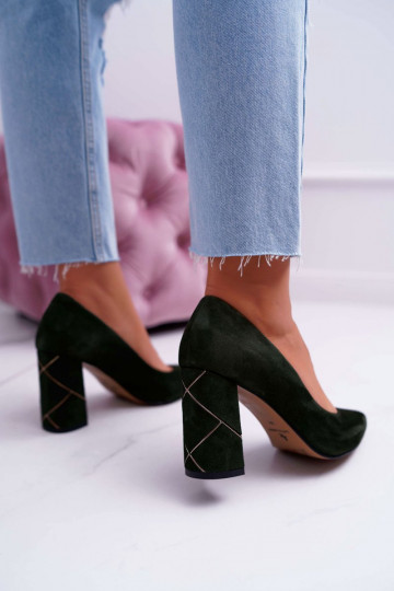 Scarpe Femminile Laura Messi dalla pelle scamosciata colore verde 2050 2