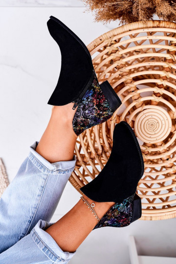 Stivali da donna Deveciejka colore nero con fiori 04091-57 2