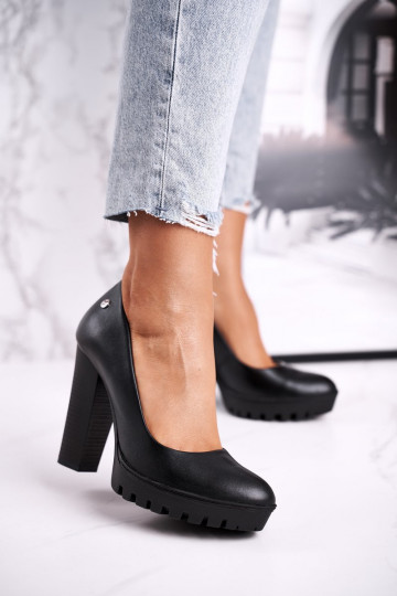 Ballerine in pelle nere con tacco Tai turiciejka 02629-01 2