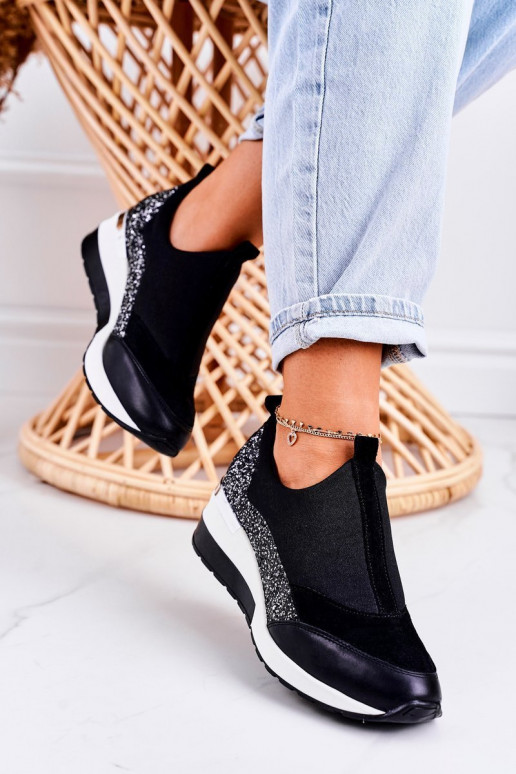 Femminile Scarpe modello Sneakers in pelle colore nero color argento Frances Femminile Scarpe modello Sneakers in pelle colore nero color argento Frances