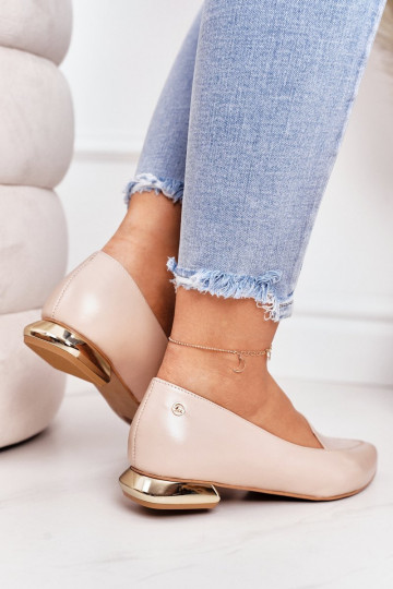 Mocassini con tacchi color oro Laura Messi 2013 beige 2