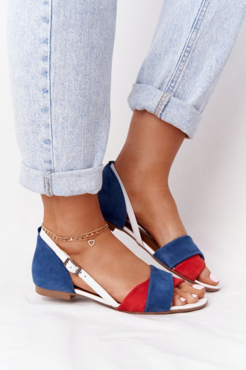 Sandali da donna Deveciejka 04614-17 quelli blu-colore rosso