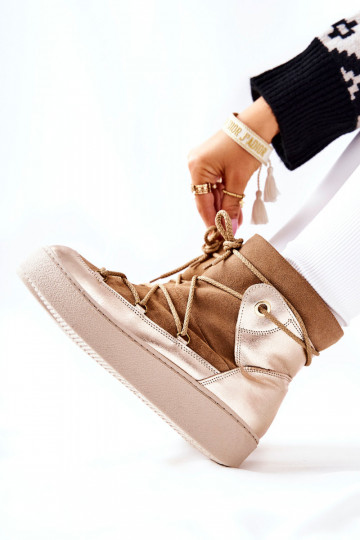 riscaldamento Scarpe scamosciate Stivali da neve colore marrone Clarem 2