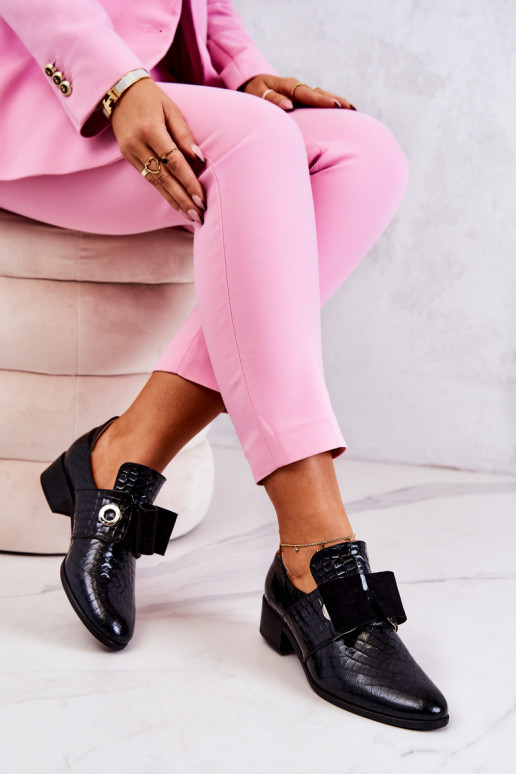 Pelle con imitazione della pelle di serpente scarpe colore nero Deverleigh Pelle con imitazione della pelle di serpente scarpe colore nero Deverleigh