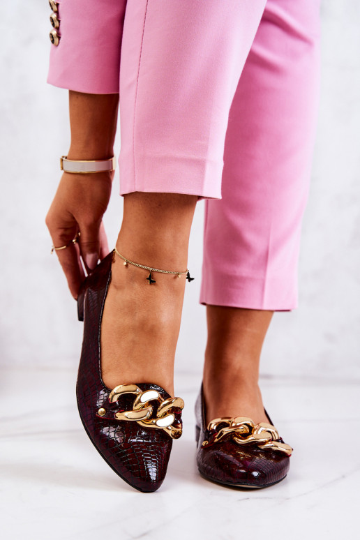 Pelle con effetto vernice con imitazione della pelle di serpente Scarpe Borgogna Elissabeth Pelle con effetto vernice con imitazione della pelle di serpente Scarpe Borgogna Elissabeth