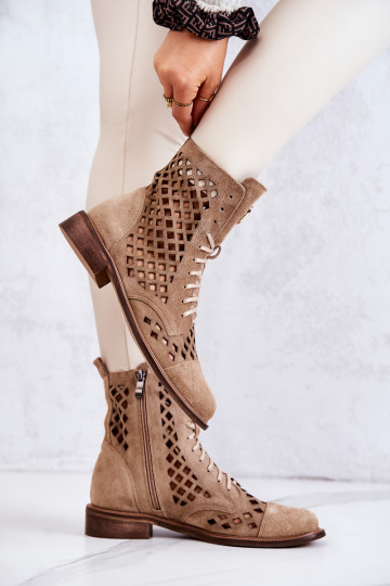 Zazoo 2695 con elementi traforati Pelle Stivali colore marrone 2