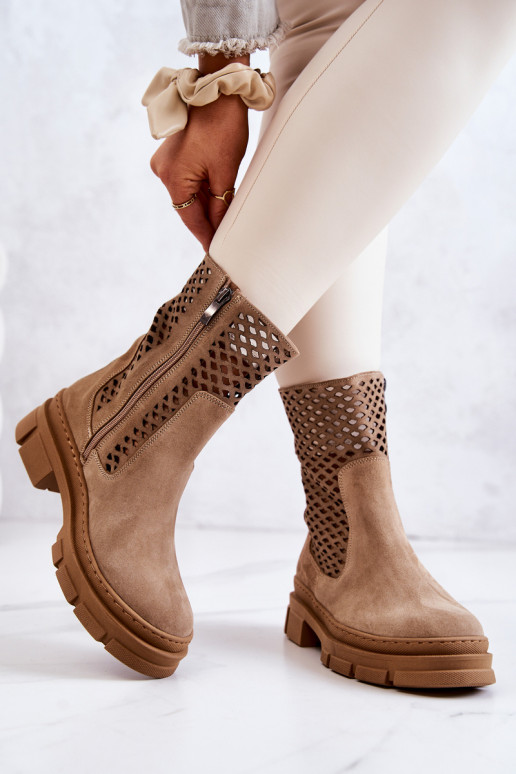 Pelle Stivaletti da lavoro Nicole colore marrone 2711 Pelle Stivaletti da lavoro Nicole colore marrone 2711