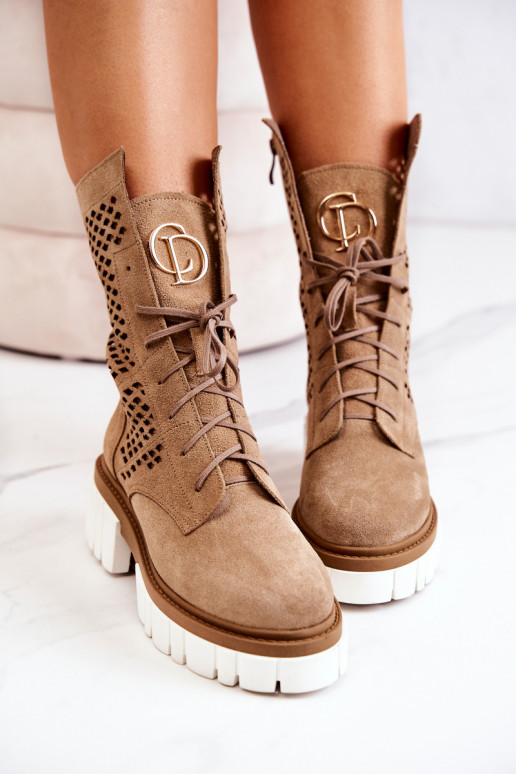 Pelle Alto Stivaletti da lavoro Nicole colore marrone 2706 Pelle Alto Stivaletti da lavoro Nicole colore marrone 2706