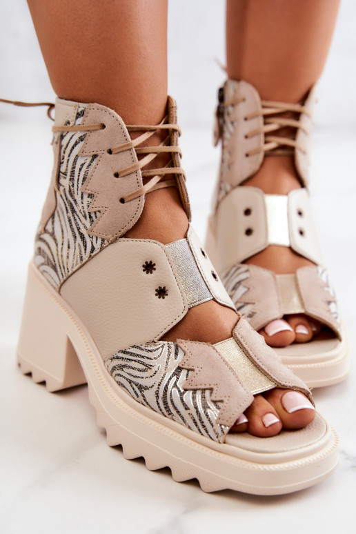 Pelle Stivali con cerniere Deveciejka 05321-04 beige Pelle Stivali con cerniere Deveciejka 05321-04 beige