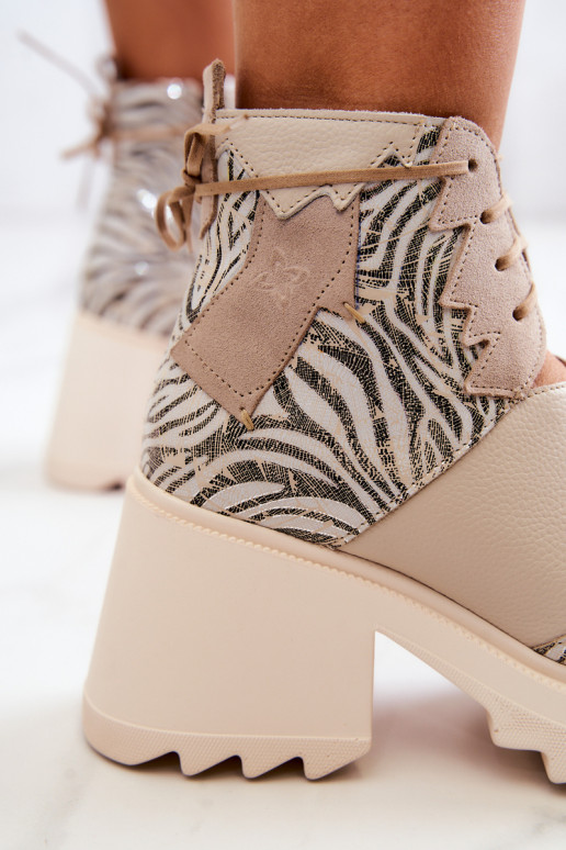 Pelle Stivali con cerniere Deveciejka 05321-04 beige Pelle Stivali con cerniere Deveciejka 05321-04 beige