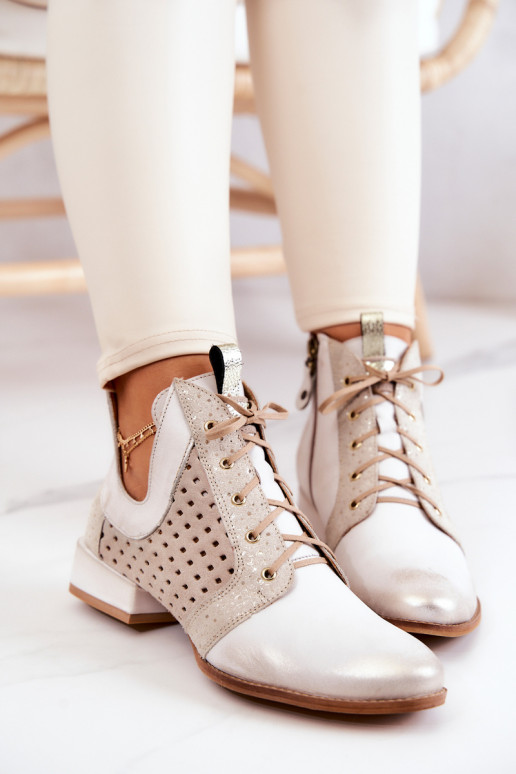 Pelle Stivali Calzature Deveciejka 05541-25 colore avorio