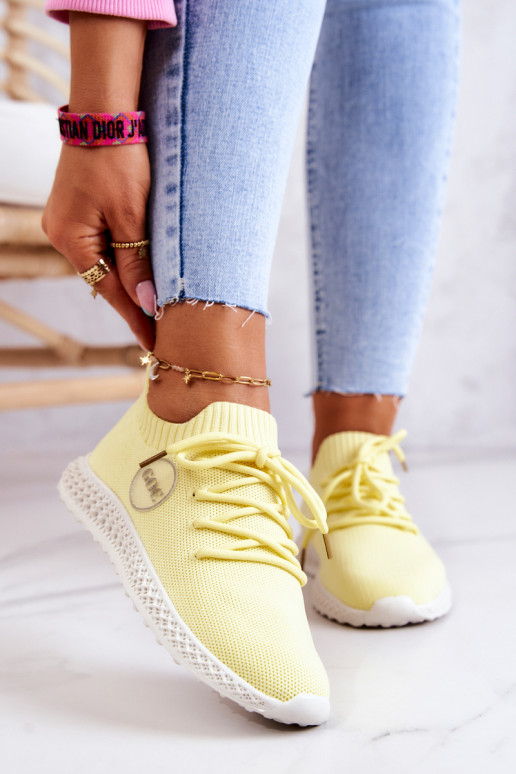 Femminile Stile sportivo scarpe GOE JJ2N4150 colore giallo Femminile Stile sportivo scarpe GOE JJ2N4150 colore giallo