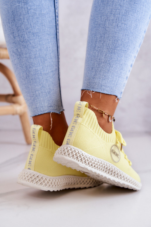 Femminile Stile sportivo scarpe GOE JJ2N4150 colore giallo Femminile Stile sportivo scarpe GOE JJ2N4150 colore giallo
