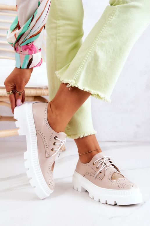 Pelle scarpe con i cuori beige Curtis Pelle scarpe con i cuori beige Curtis