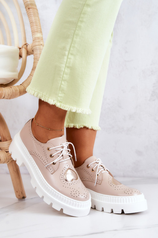 Pelle scarpe con i cuori beige Curtis Pelle scarpe con i cuori beige Curtis