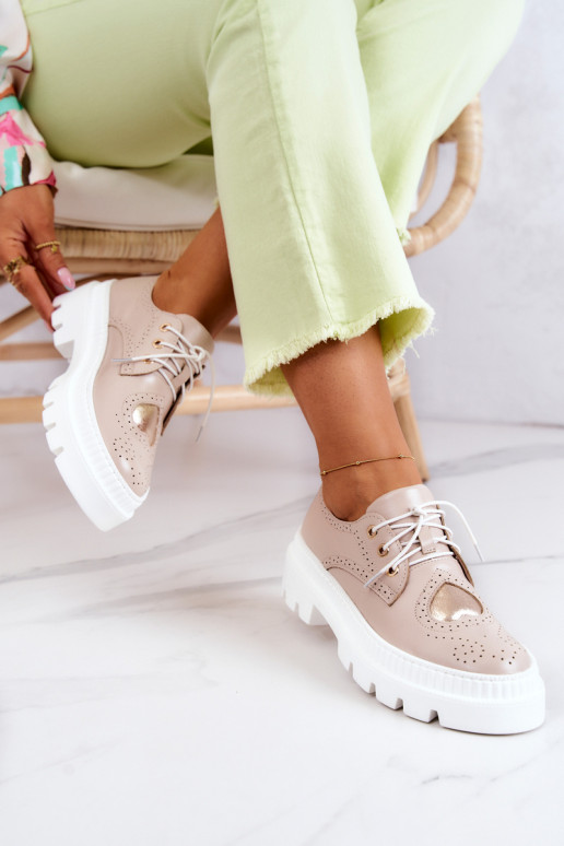 Pelle scarpe con i cuori beige Curtis Pelle scarpe con i cuori beige Curtis