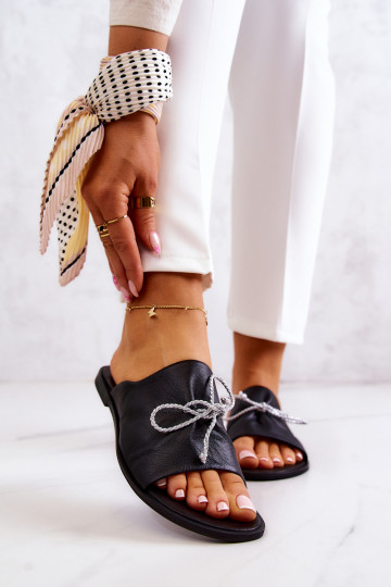 Infradito in pelle nere da donna Zazoo 2659 2