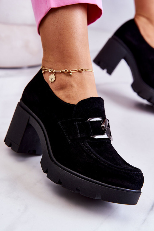 Stile elegante scarpe con i tacchi Con decorazioni scure colore nero Lemar Harmell