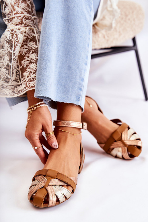 Pelle Sandali da donna Deveciejka 01924-32 oro-colore marrone Pelle Sandali da donna Deveciejka 01924-32 oro-colore marrone