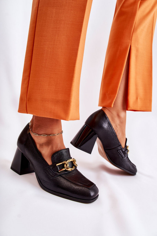 Pelle Scarpe con catene Laura Messi 2515 colore nero Pelle Scarpe con catene Laura Messi 2515 colore nero