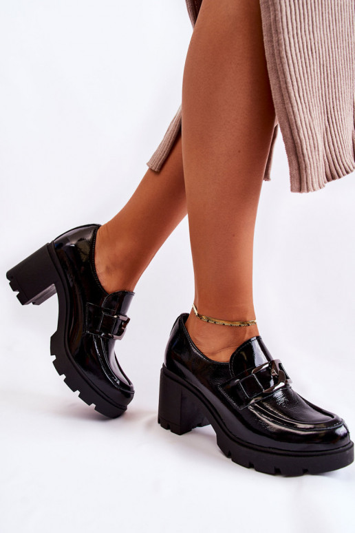 Stile elegante scarpe con i tacchi Con decorazione in argento colore nero Lemar Harmell Stile elegante scarpe con i tacchi Con decorazione in argento colore nero Lemar Harmell