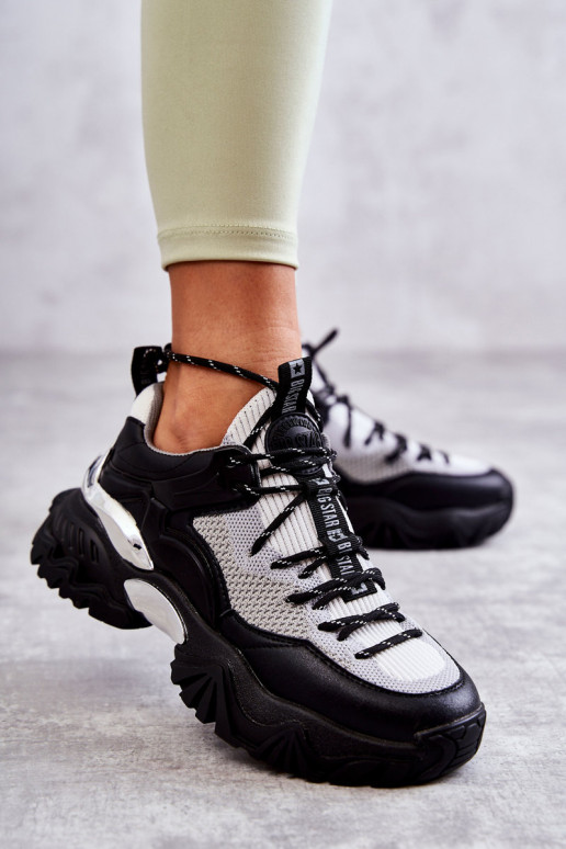 Femminile scarpe da ginnastica Memory Foam System Big Star KK274053 Nero e-colore grigio Femminile scarpe da ginnastica Memory Foam System Big Star KK274053 Nero e-colore grigio