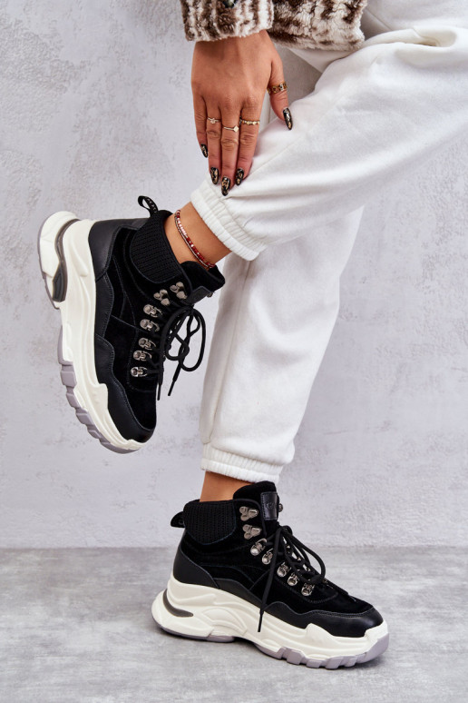 Femminile Alto scarpe da ginnastica GOE KK2N4098 colore nero Femminile Alto scarpe da ginnastica GOE KK2N4098 colore nero