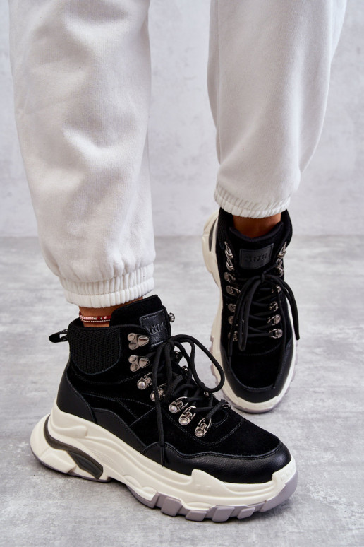 Femminile Alto scarpe da ginnastica GOE KK2N4098 colore nero Femminile Alto scarpe da ginnastica GOE KK2N4098 colore nero