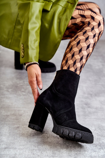 Scarpe scamosciate con i tacchi colore nero Elia 2