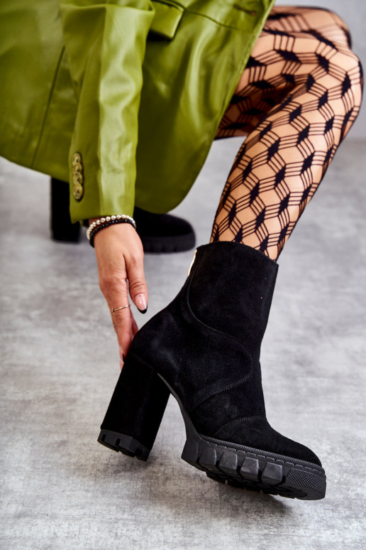 Scarpe scamosciate con i tacchi colore nero Elia