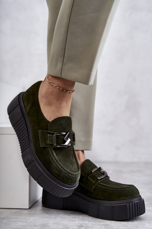 Alla moda dalla pelle scamosciata scarpe con una piattaforma colore kaki Lemar Deversol Alla moda dalla pelle scamosciata scarpe con una piattaforma colore kaki Lemar Deversol