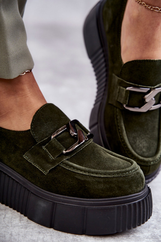 Alla moda dalla pelle scamosciata scarpe con una piattaforma colore kaki Lemar Deversol Alla moda dalla pelle scamosciata scarpe con una piattaforma colore kaki Lemar Deversol