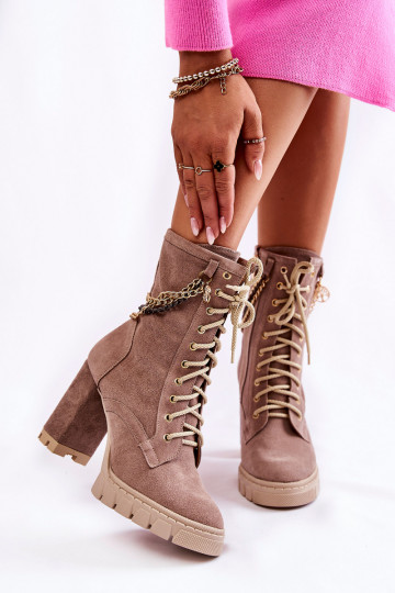 Scarpe scamosciate con lacci LeAski Shoes 3244/G beige