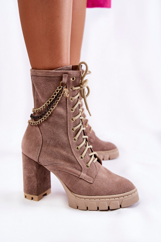 Scarpe scamosciate con lacci LeAski Shoes 3244/G beige