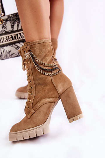 Scarpe scamosciate con lacci LeAski Shoes 3244/G beige 2