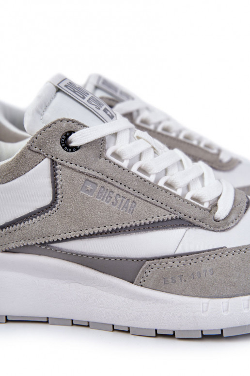 Deveschio Stile sportivo scarpe Big Star KK174021 Bianco-colore grigio