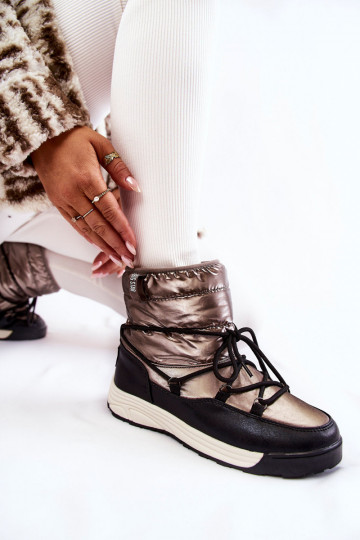 Femminile Stivali da neve Memory Foam Big Star KK274275 grigio-colore nero