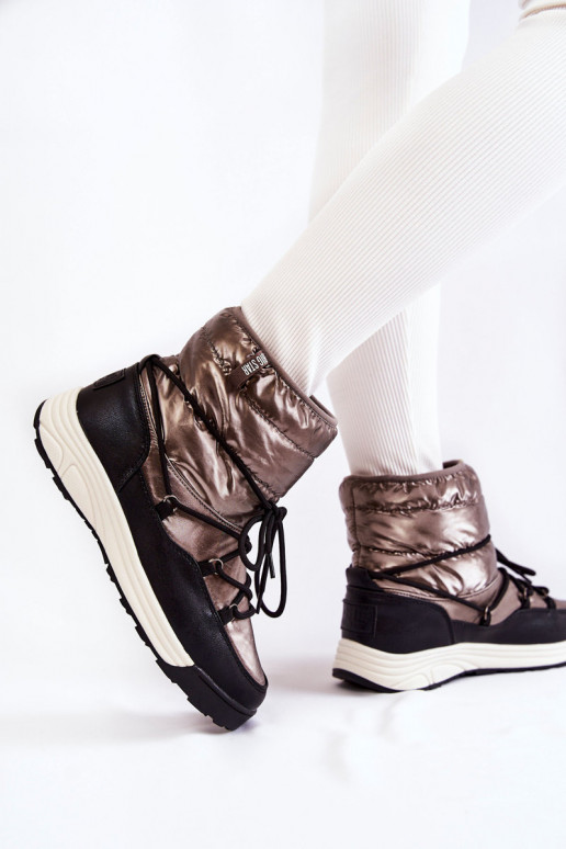 Femminile Stivali da neve Memory Foam Big Star KK274275 grigio-colore nero Femminile Stivali da neve Memory Foam Big Star KK274275 grigio-colore nero