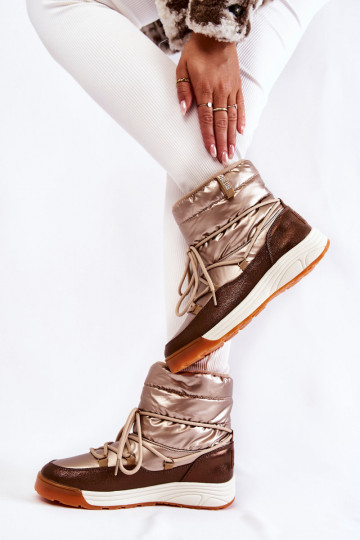 Femminile Stivali da neve Memory Foam Big Star KK274276 oro-colore marrone 2