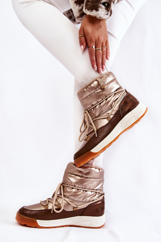 Femminile Stivali da neve Memory Foam Big Star KK274276 oro-colore marrone Femminile Stivali da neve Memory Foam Big Star KK274276 oro-colore marrone