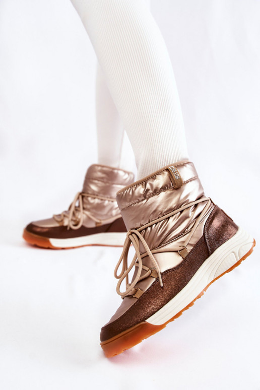 Femminile Stivali da neve Memory Foam Big Star KK274276 oro-colore marrone Femminile Stivali da neve Memory Foam Big Star KK274276 oro-colore marrone