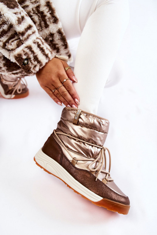 Femminile Stivali da neve Memory Foam Big Star KK274276 oro-colore marrone Femminile Stivali da neve Memory Foam Big Star KK274276 oro-colore marrone