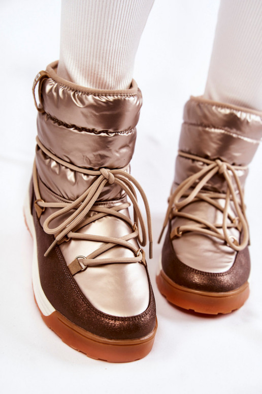 Femminile Stivali da neve Memory Foam Big Star KK274276 oro-colore marrone Femminile Stivali da neve Memory Foam Big Star KK274276 oro-colore marrone