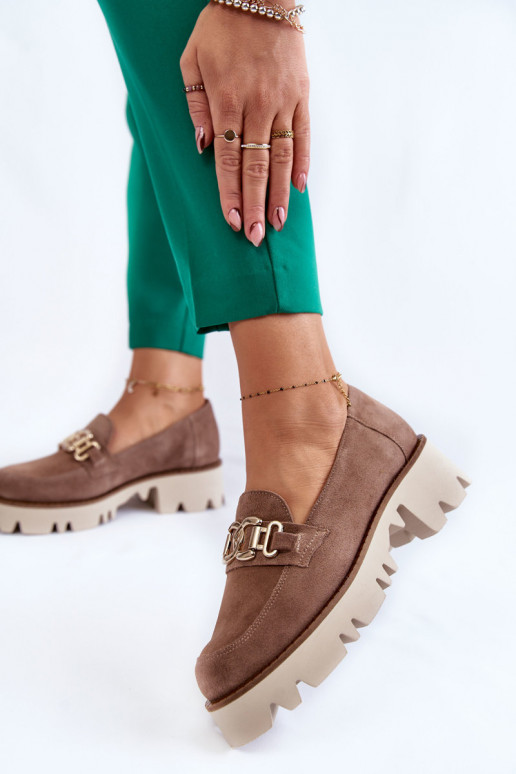 dalla pelle scamosciata scarpe con ornamenti Laura Messi 2489 colore marrone dalla pelle scamosciata scarpe con ornamenti Laura Messi 2489 colore marrone