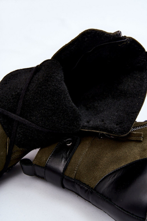 dalla pelle scamosciata riscaldamento Stivali Laura Messi 2508 colore verde