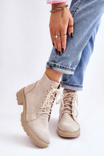 Stivali con tacchi larghi LeAski Shoes 3285 colore avorio 2